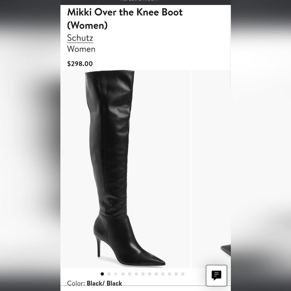 Schultz Mikki Black Over the Knee Stiletto Heel Leather Boots (Women) 5.5